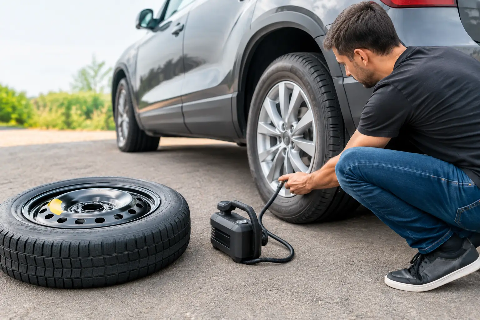 How to Inflate Spare Tire Before You Need It